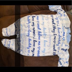 I love mommy/daddy fleece footed PJ